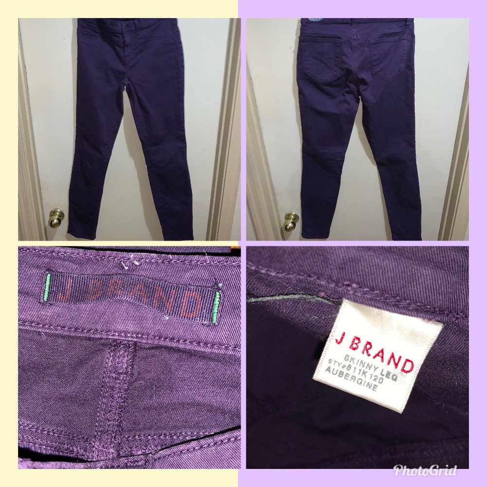 J Brand Skinny Leg Aubergine Jeans Size 26 PURPLE